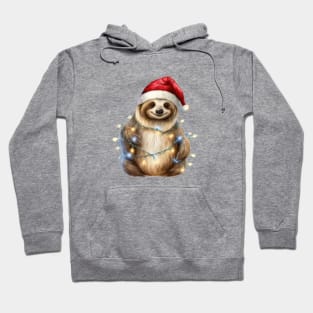 Christmas Sloth With Lights Hoodie
